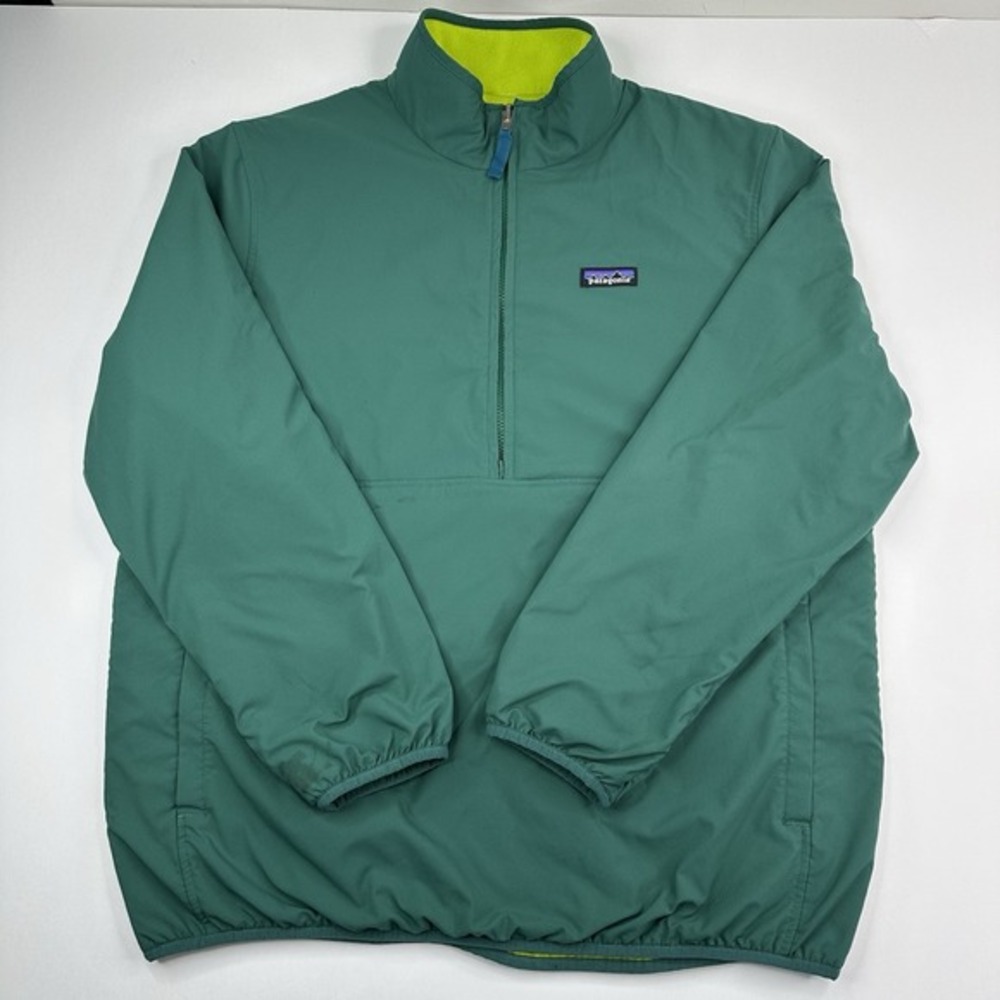Patagonia‎ Reversible Glissade Snap-T Fleece Shell Pullover Green Mens Large